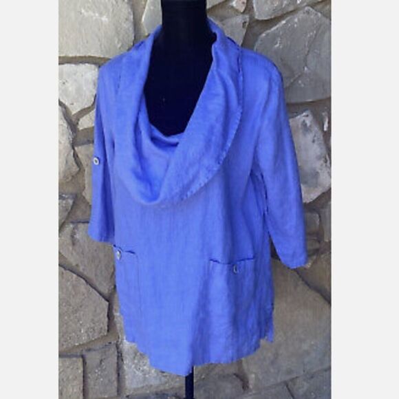 Soft Surroundings Blue Linen Tunic - Picture 2 of 2